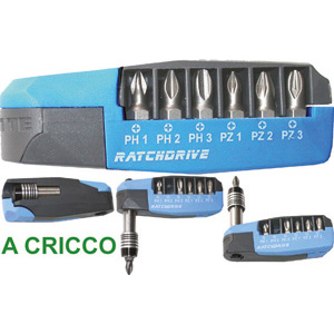 2015GA - BITS ATTACCO 1/4&quot; RATCHDRIVE IN ASSORTIMENTO - Oring. Witte